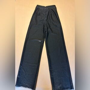 White Fox Black Wide Leg Pants | Rave Girl Festival Pants | High Waisted